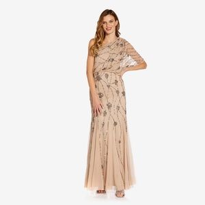 One Shoulder Beaded Gown